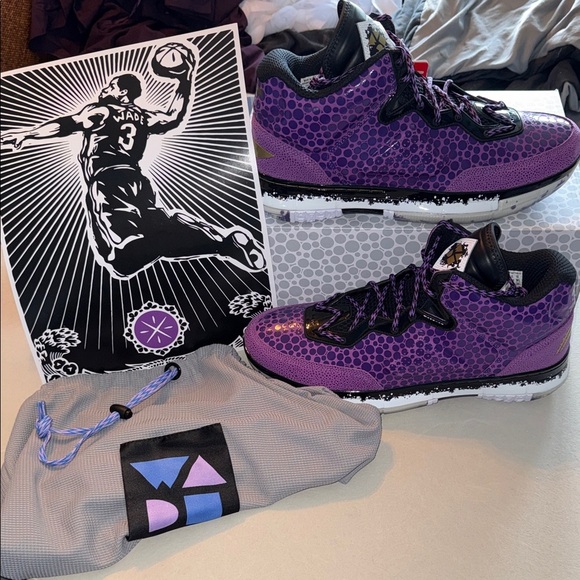 Li-Ling Way of Wade Limited Edition syn Sting Ray skin Purple all star Size 15 - Picture 2 of 16
